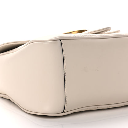 Gucci Calfskin Matelasse Small GG Marmont Top Handle Shoulder Bag White 10 of 11