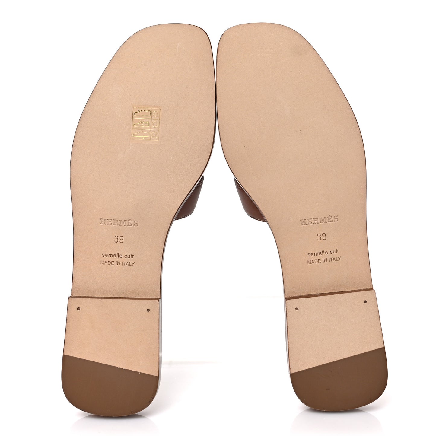 Box Calfskin Oran Sandals 39 Gold