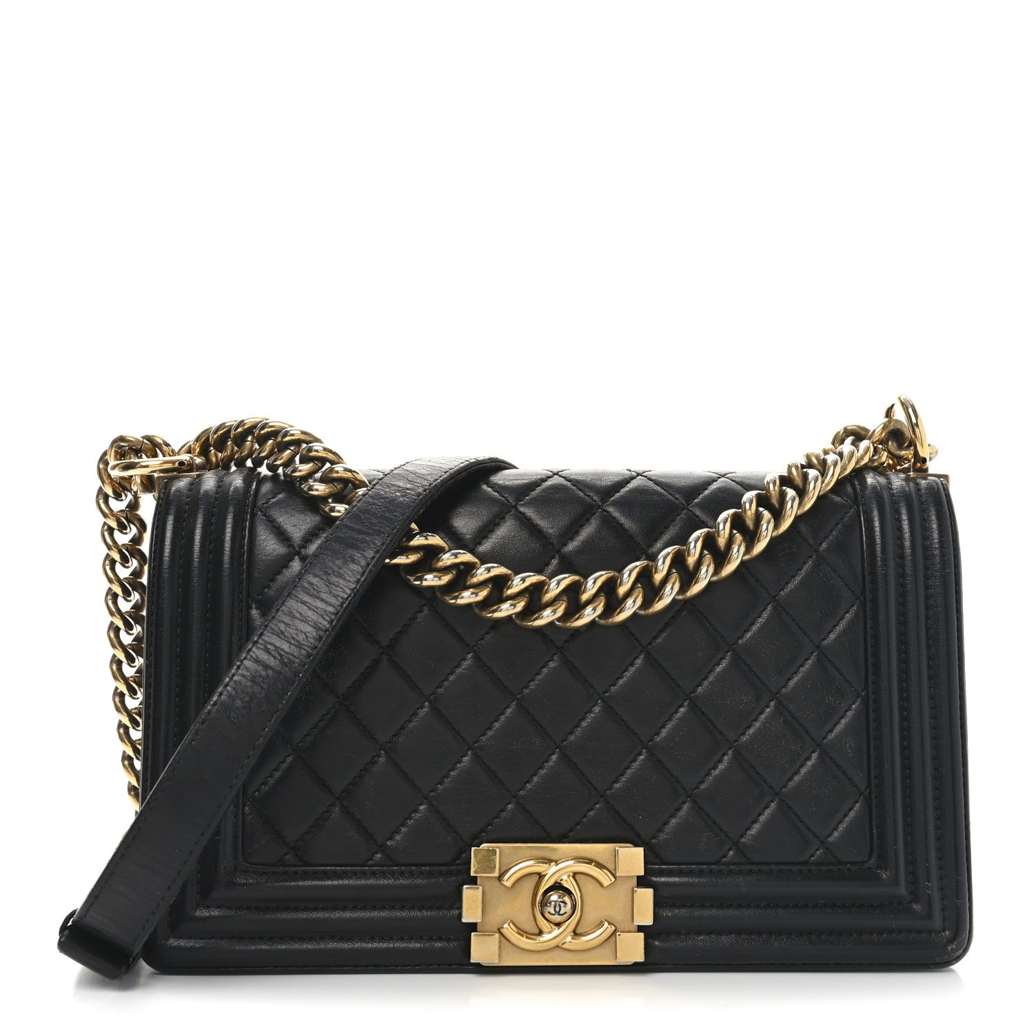 Chanel Calfskin Quilted Medium Boy Flap Black 1 of 10