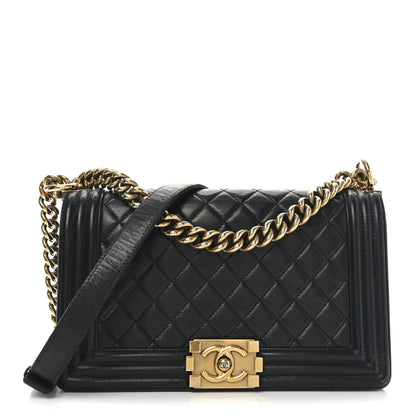 Chanel Calfskin Quilted Medium Boy Flap Black 1 of 10