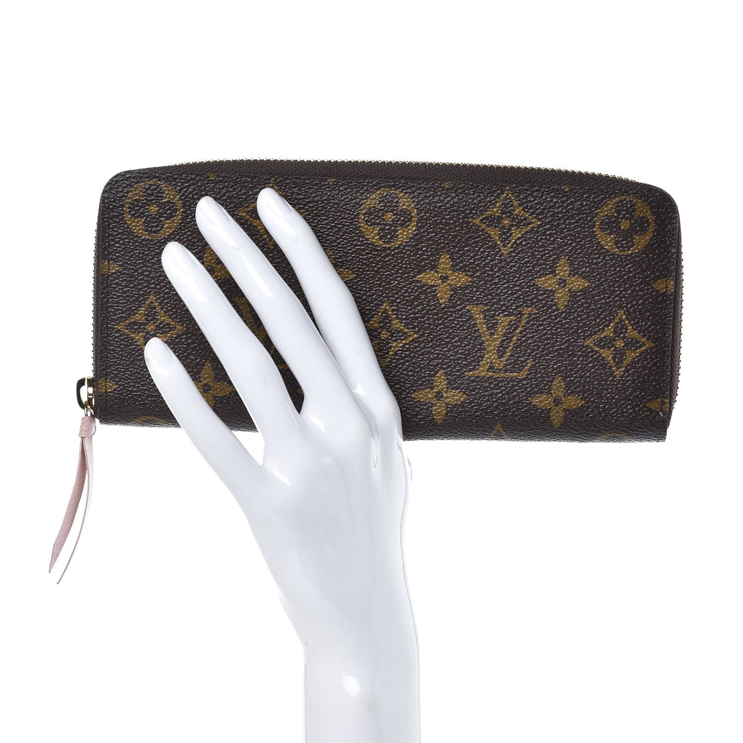 Monogram Clemence Wallet Rose Ballerine