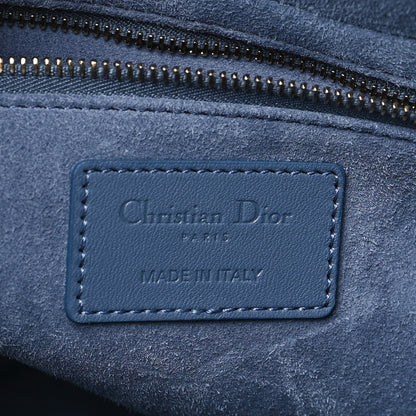Christian Dior Ultra Matte Calfskin Cannage Large Lady Dior Denim Blue 6 of 10