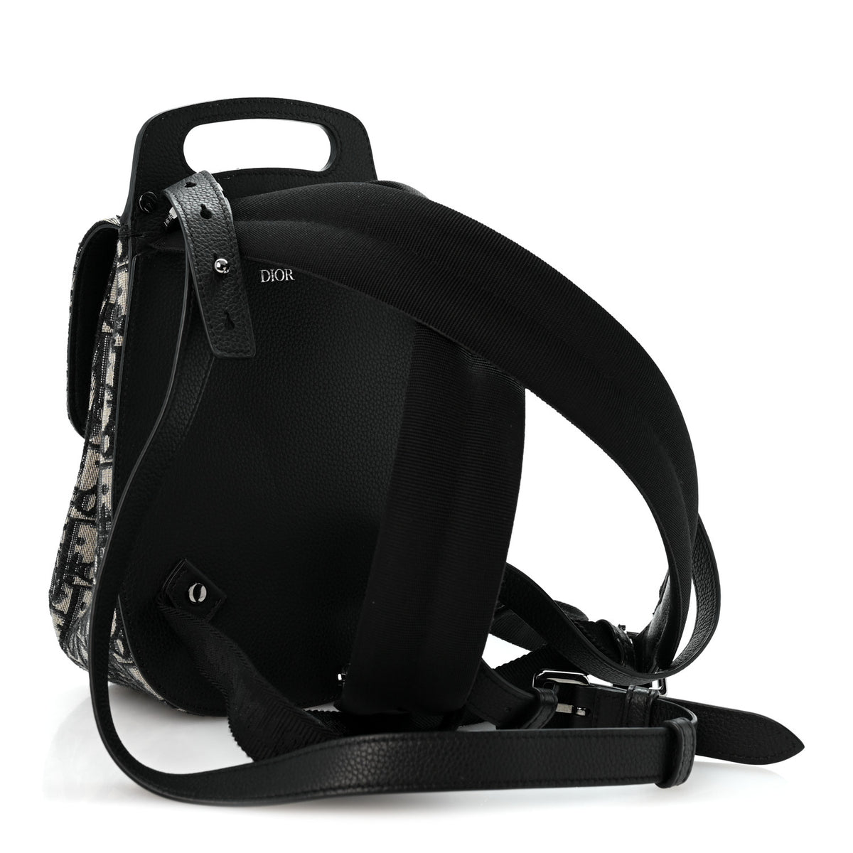 HOMME Oblique Calfskin Mens Mini Saddle Backpack Navy Blue