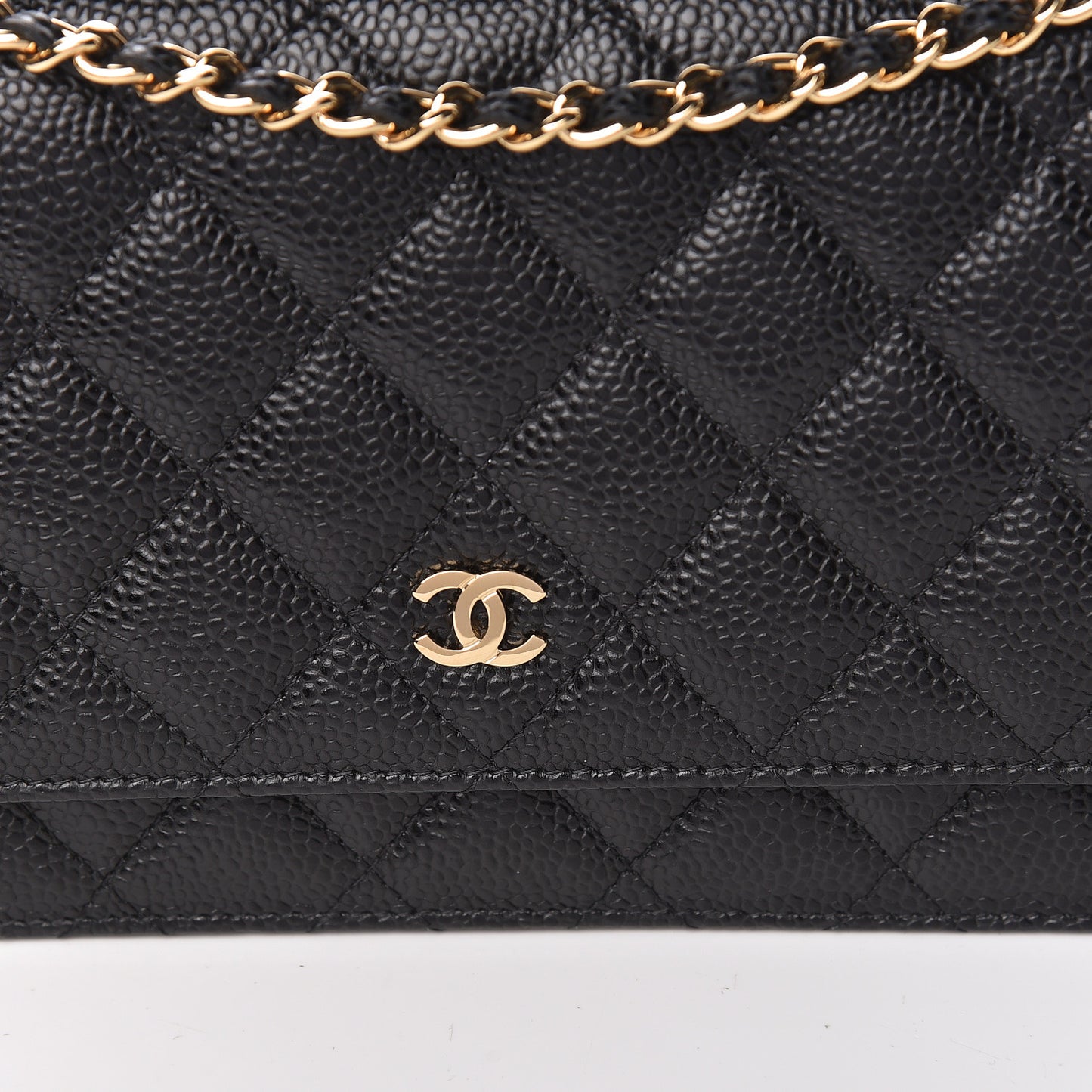Caviar Quilted Wallet On Chain WOC Black