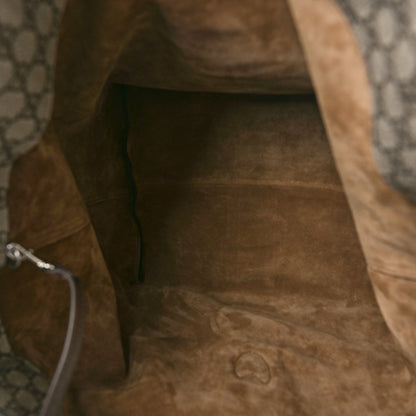 Gucci Tender GG Supreme Monogram Textured Dollar Calfskin Web Medium Jackie 1961 Crossbody Bag Beige Ebony New Acero 6 of 8