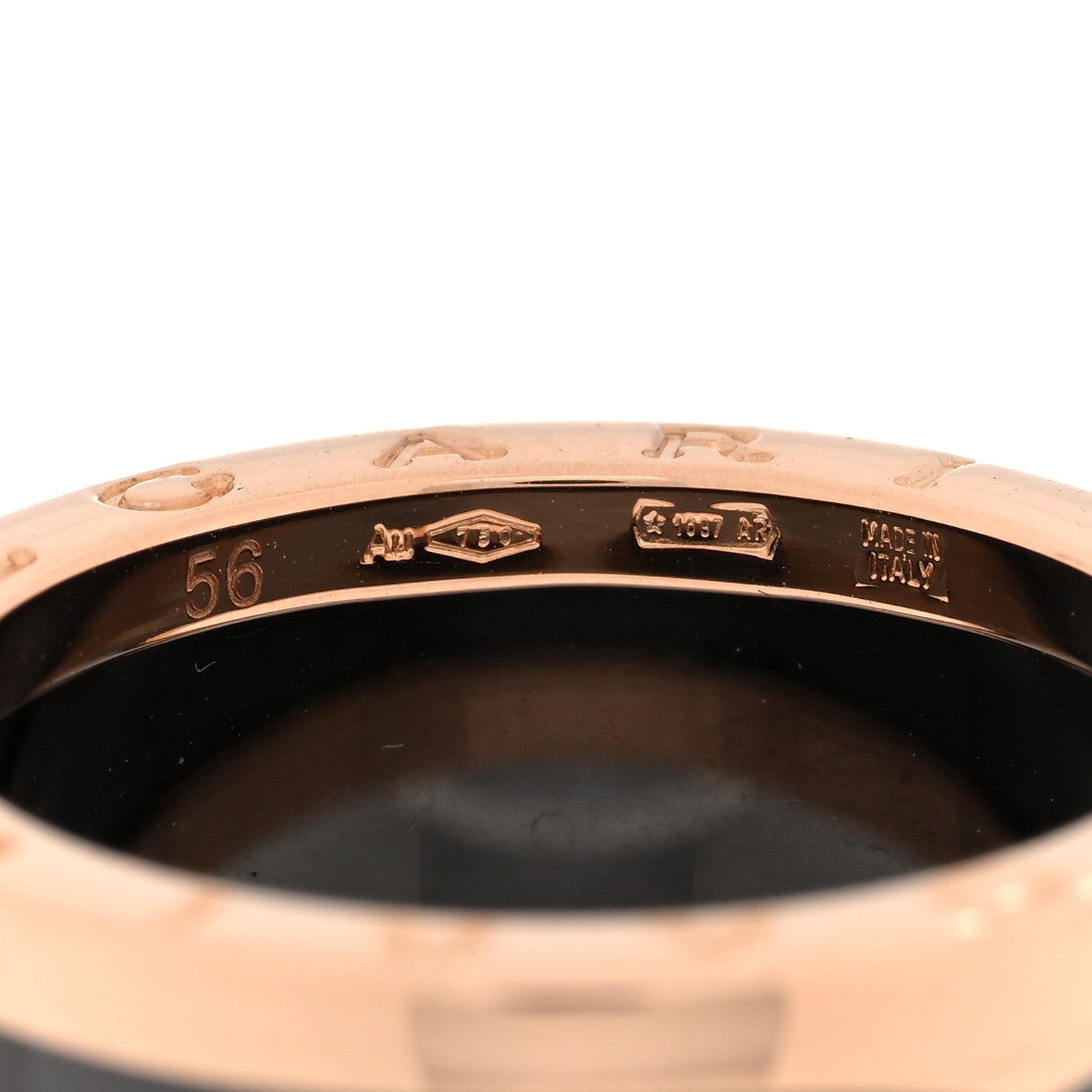 Bulgari 18K Rose Gold Black Ceramic B.Zero1 Four-Band Ring 56 7.5 4 of 6