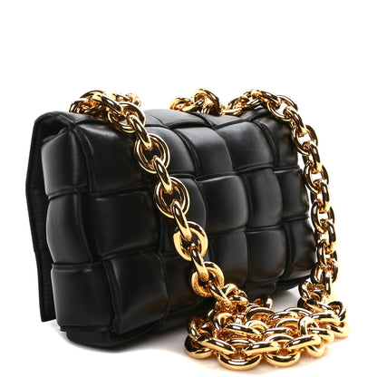 Bottega Veneta Lambskin Maxi Intreccio Padded Chain Cassette Crossbody Bag Black 3 of 9