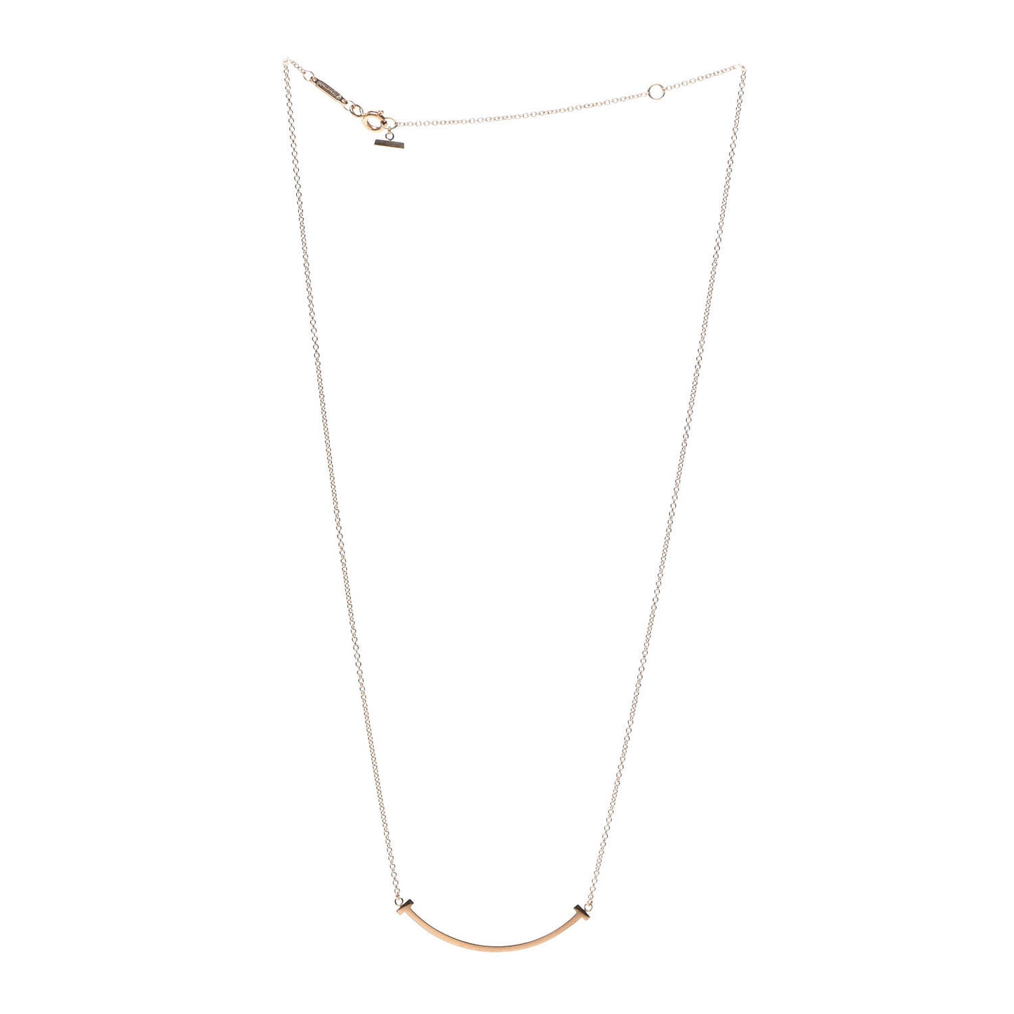 18K Rose Gold Small T Smile Pendant Necklace