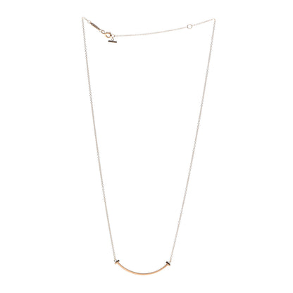Tiffany 18K Rose Gold Small T Smile Pendant Necklace 3 of 6