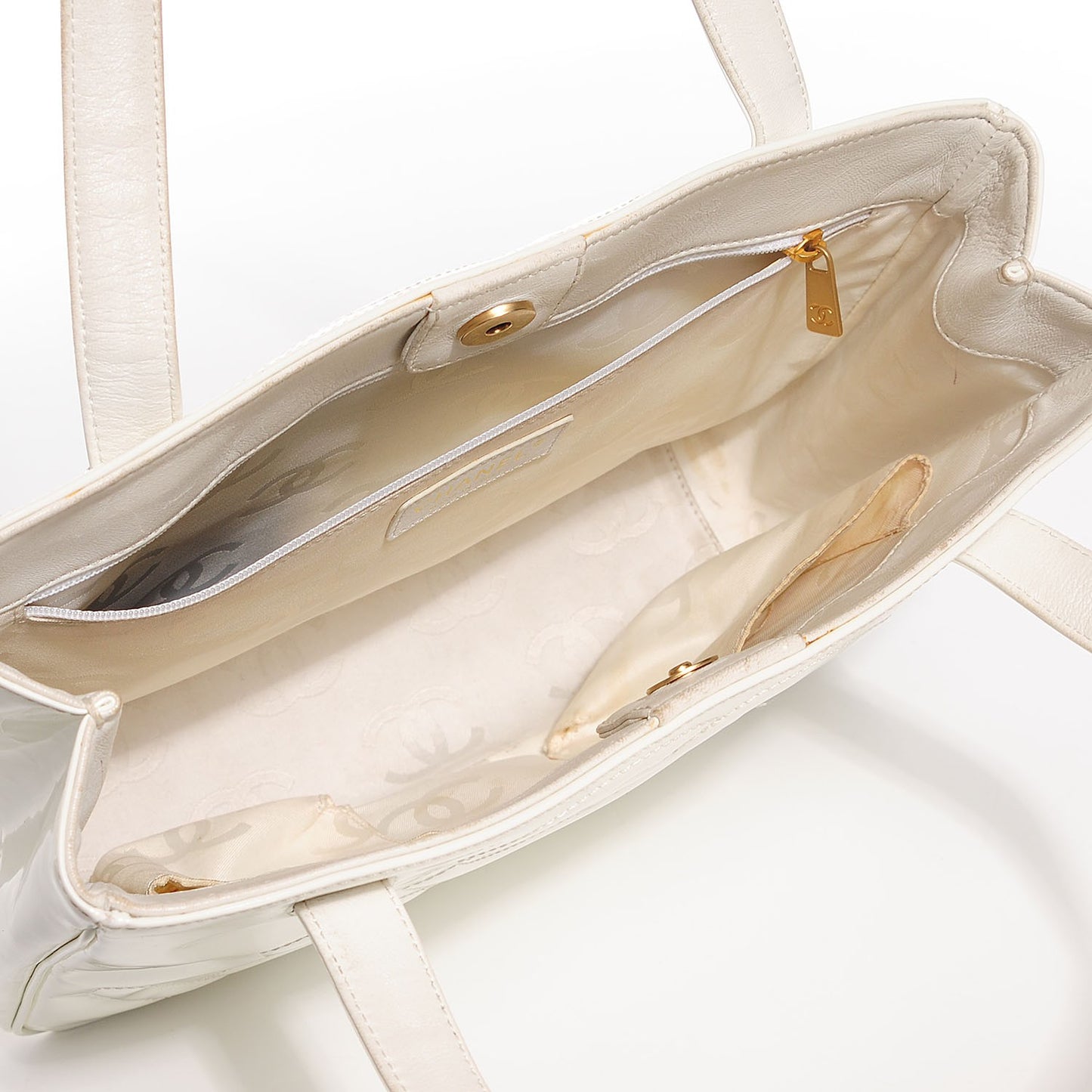 Patent CC Tote White