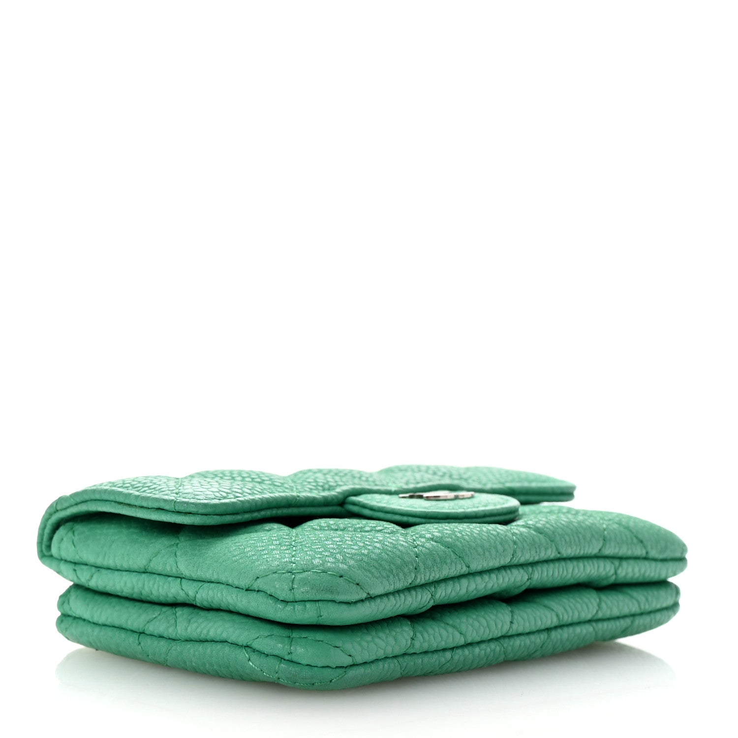 Chanel Iridescent Caviar Quilted Flap Zip Card Holder Green 4 of 9