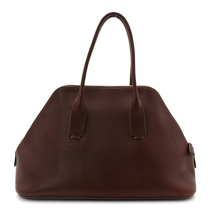 The Row Polished Saddle Calfskin Large Devon Bag Burgundy 1 of 9