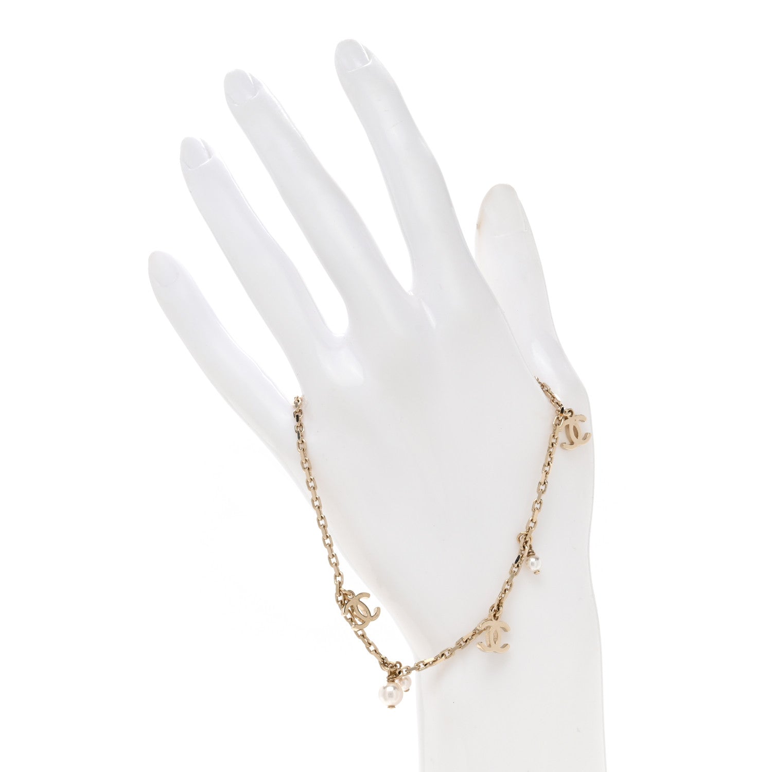 Chanel Pearl CC Chain Anklet Gold 2 of 4