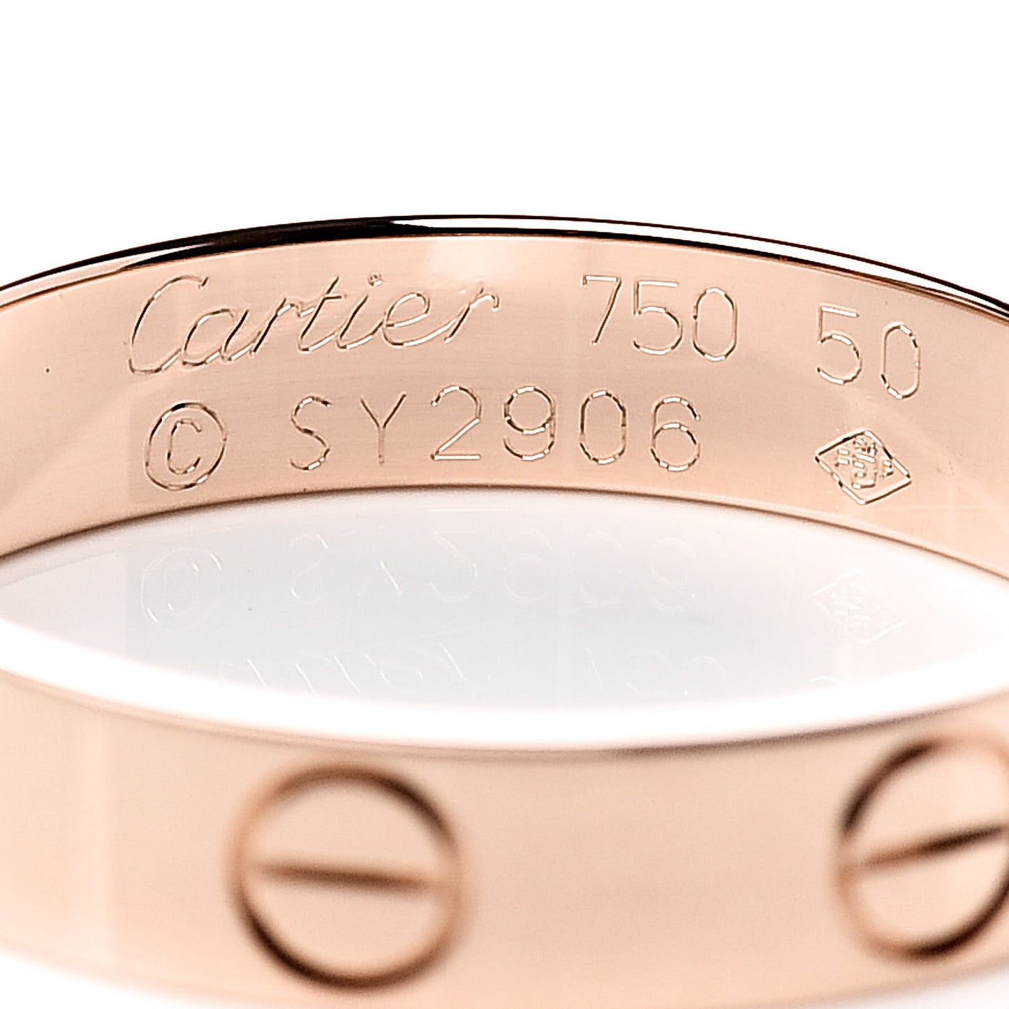 18K Pink Gold 3.5mm LOVE Wedding Band Ring 50 5.25