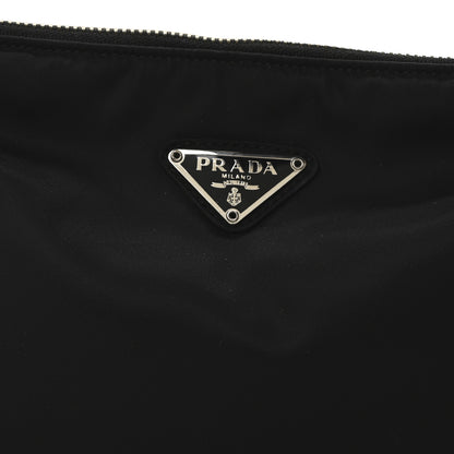 Prada Tessuto Nylon Calfskin Pochette Black 8 of 10