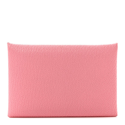 Hermes Chevre Chandra Verso Calvi Card Case Rose Confetti Brique 1 of 7