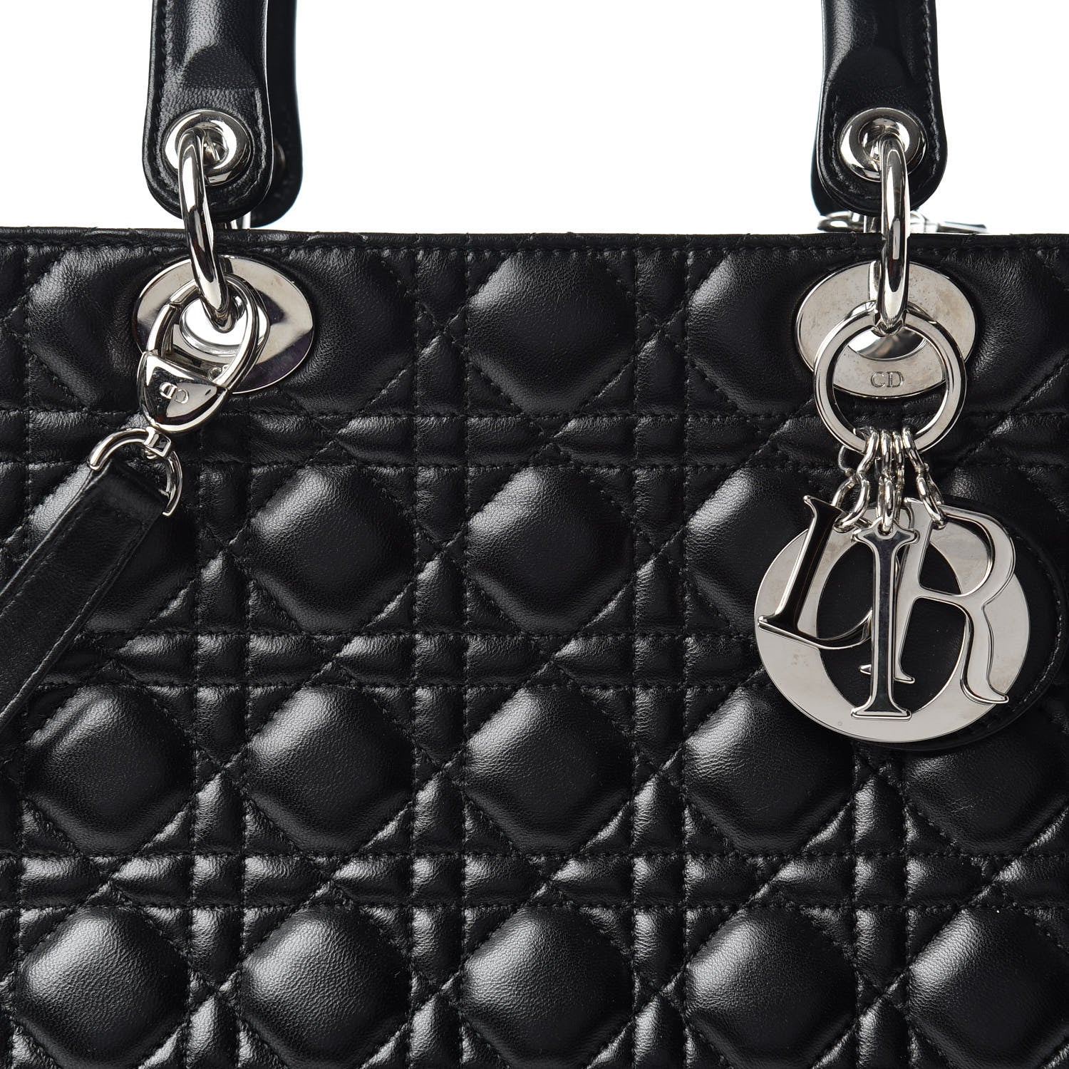 Christian Dior Lambskin Cannage Large Lady Dior Black 9 of 9