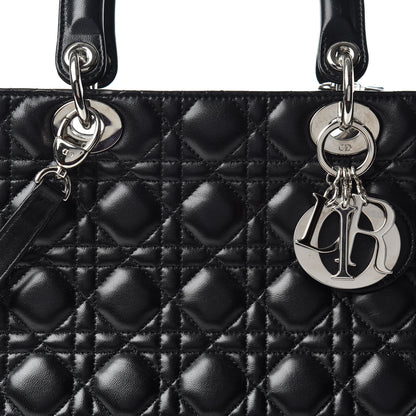 Christian Dior Lambskin Cannage Large Lady Dior Black 9 of 9