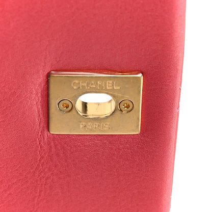 Chanel Metallic Calfskin Quilted Top Handle Flap Dark Pink 7 of 11