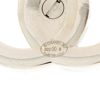 Chanel Crystal CC Turnlock Earrings Silver 4 of 5