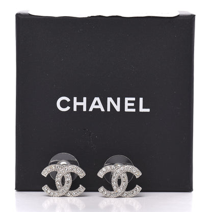 Chanel Crystal CC Earrings Silver 5 of 5