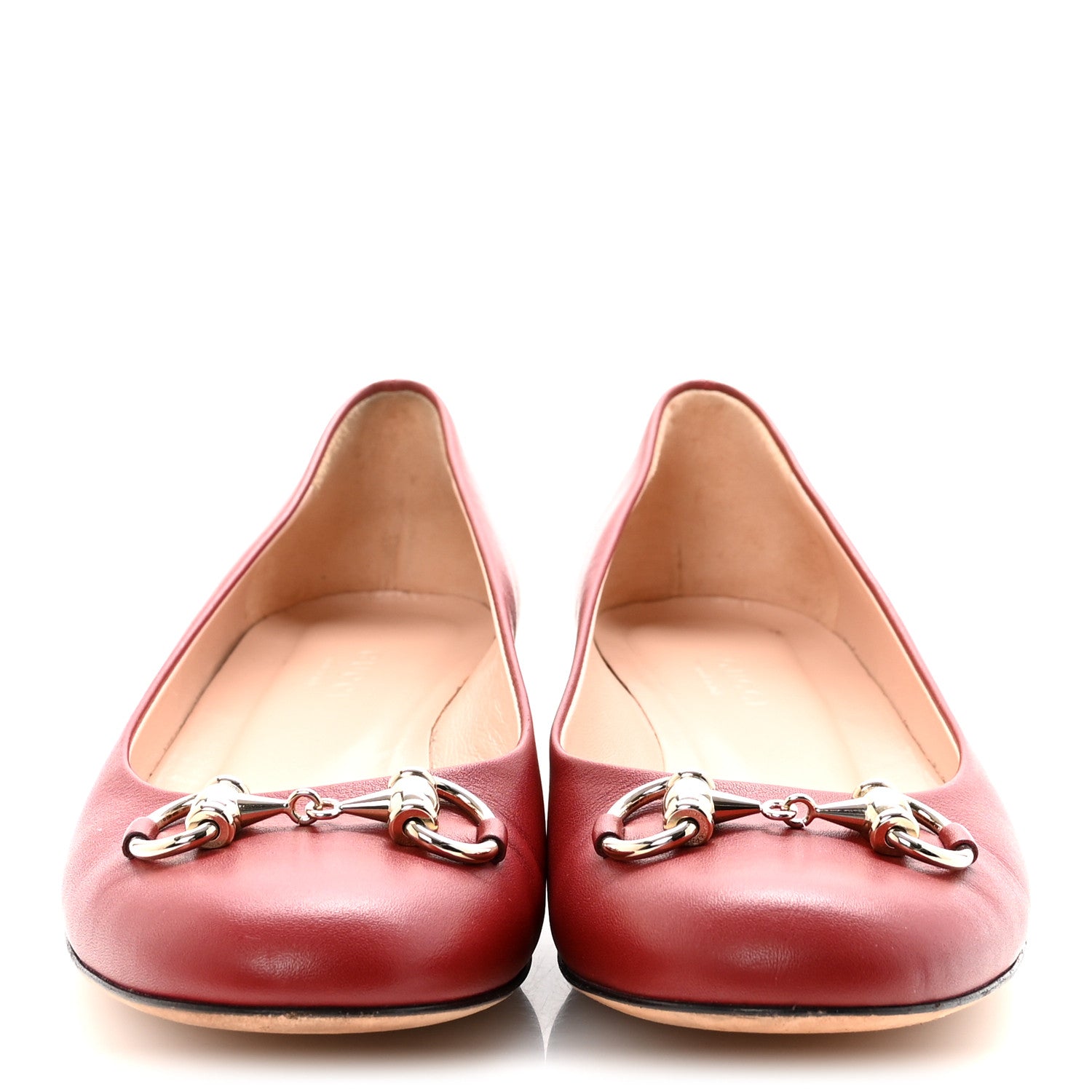 Gucci Calfskin Horsebit Ballerina Flats 35.5 Red 3 of 9