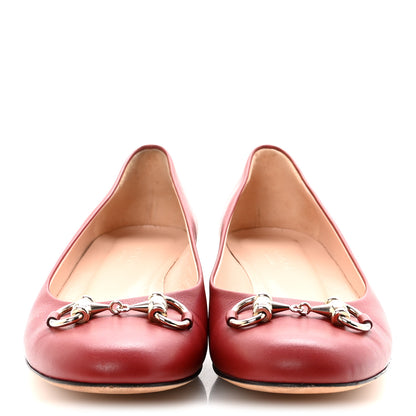 Gucci Calfskin Horsebit Ballerina Flats 35.5 Red 3 of 9