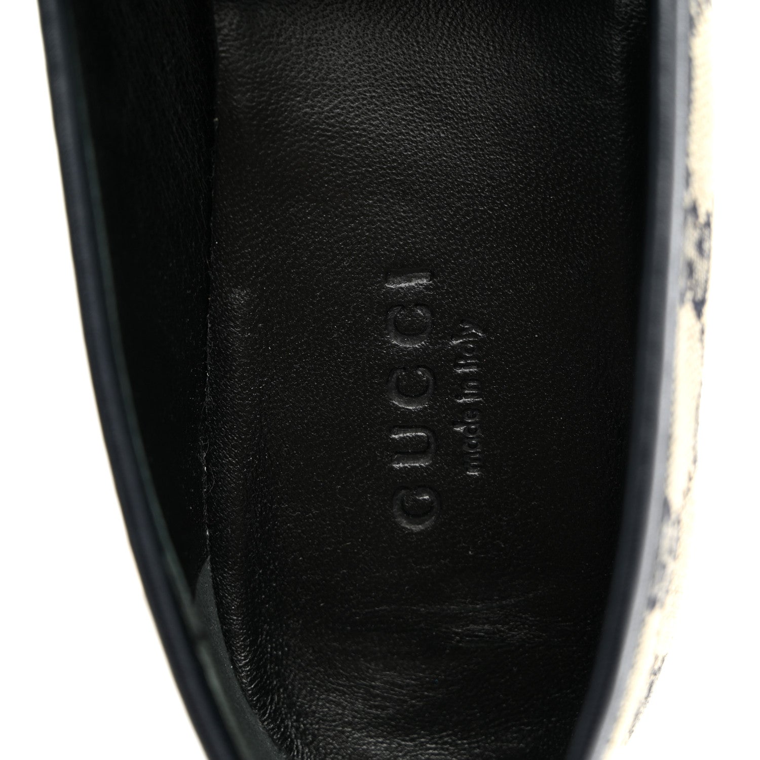 Gucci Monogram Malaga Kid Horsebit Womens Jordaan Loafers 36 Beige Blue 36 Beige Blue 7 of 9