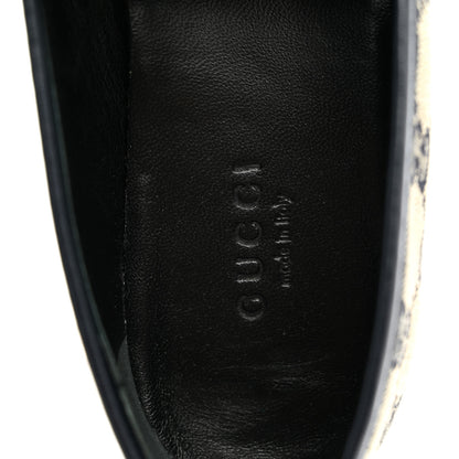 Gucci Monogram Malaga Kid Horsebit Womens Jordaan Loafers 36 Beige Blue 36 Beige Blue 7 of 9
