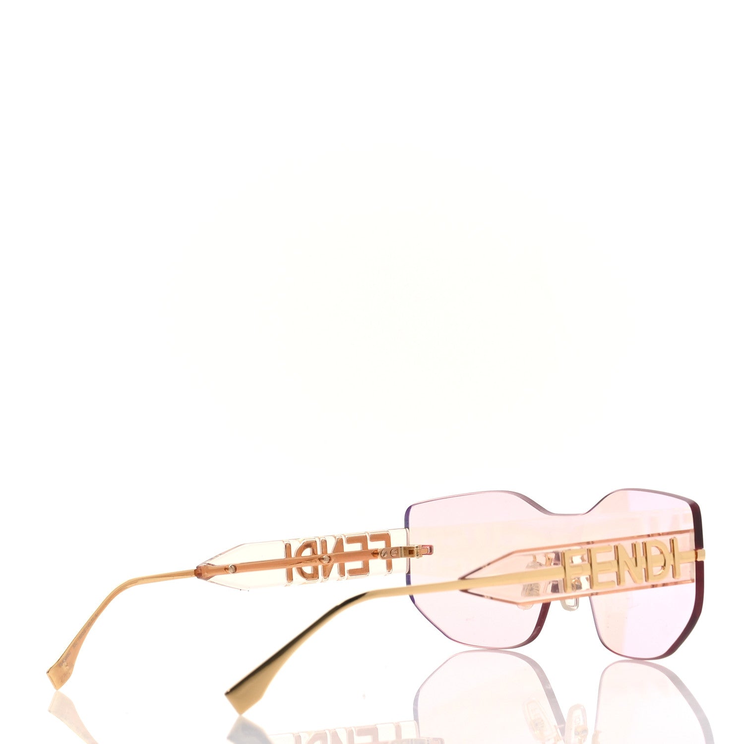 Fendi Metal Fendigraphy Shield Sunglasses FE 40066/U Pink Gold