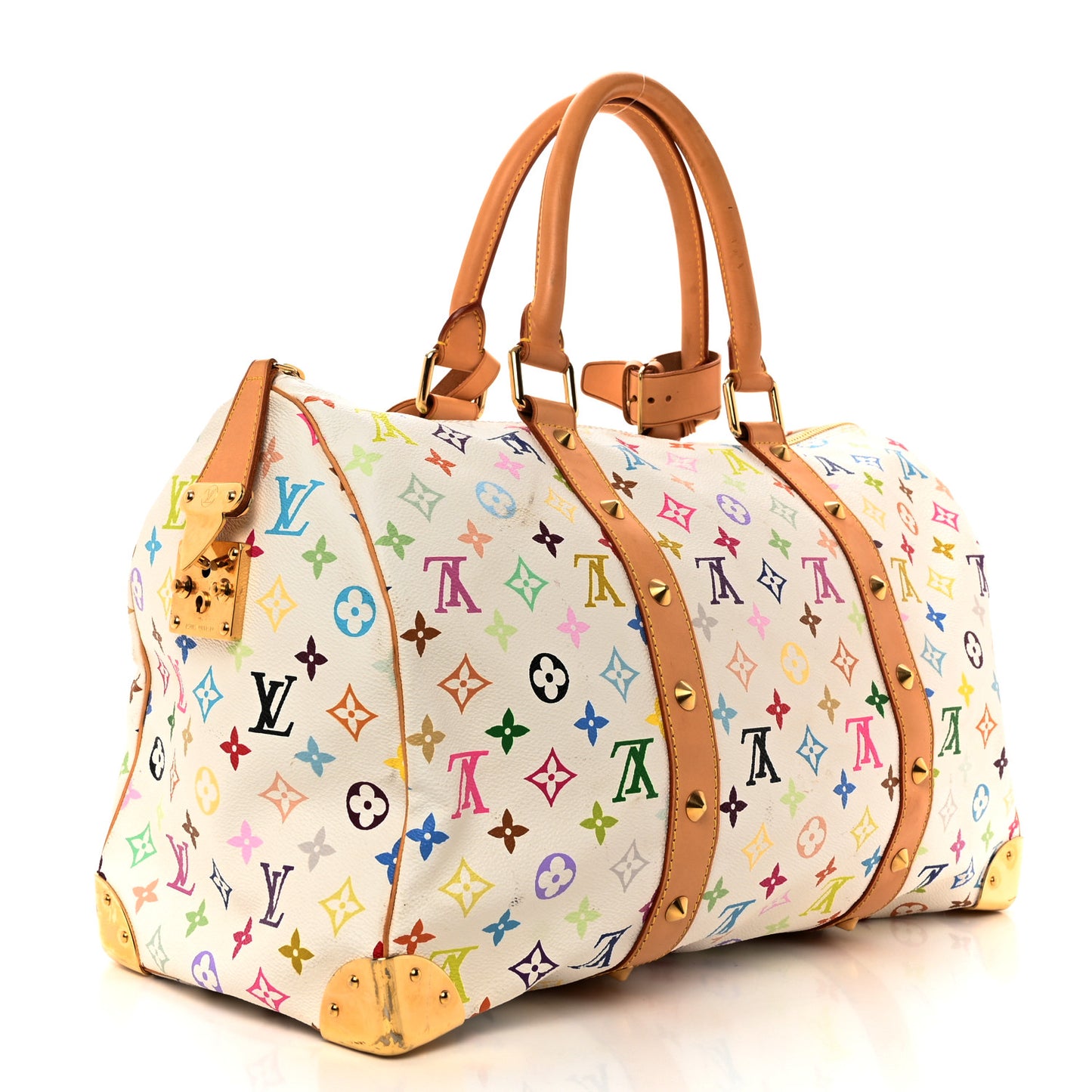 Monogram Multicolor Keepall 45 White
