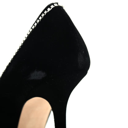 Jimmy Choo Velvet Crystal Embellished Love 100 Pumps 41 Black 14 of 15