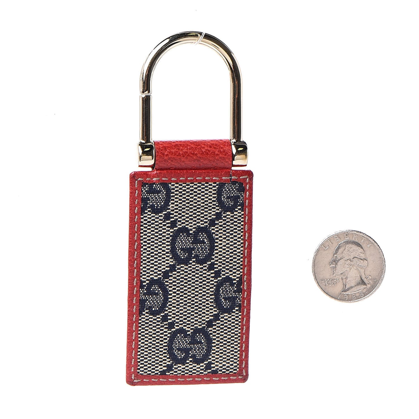 Monogram Key Ring Navy Red