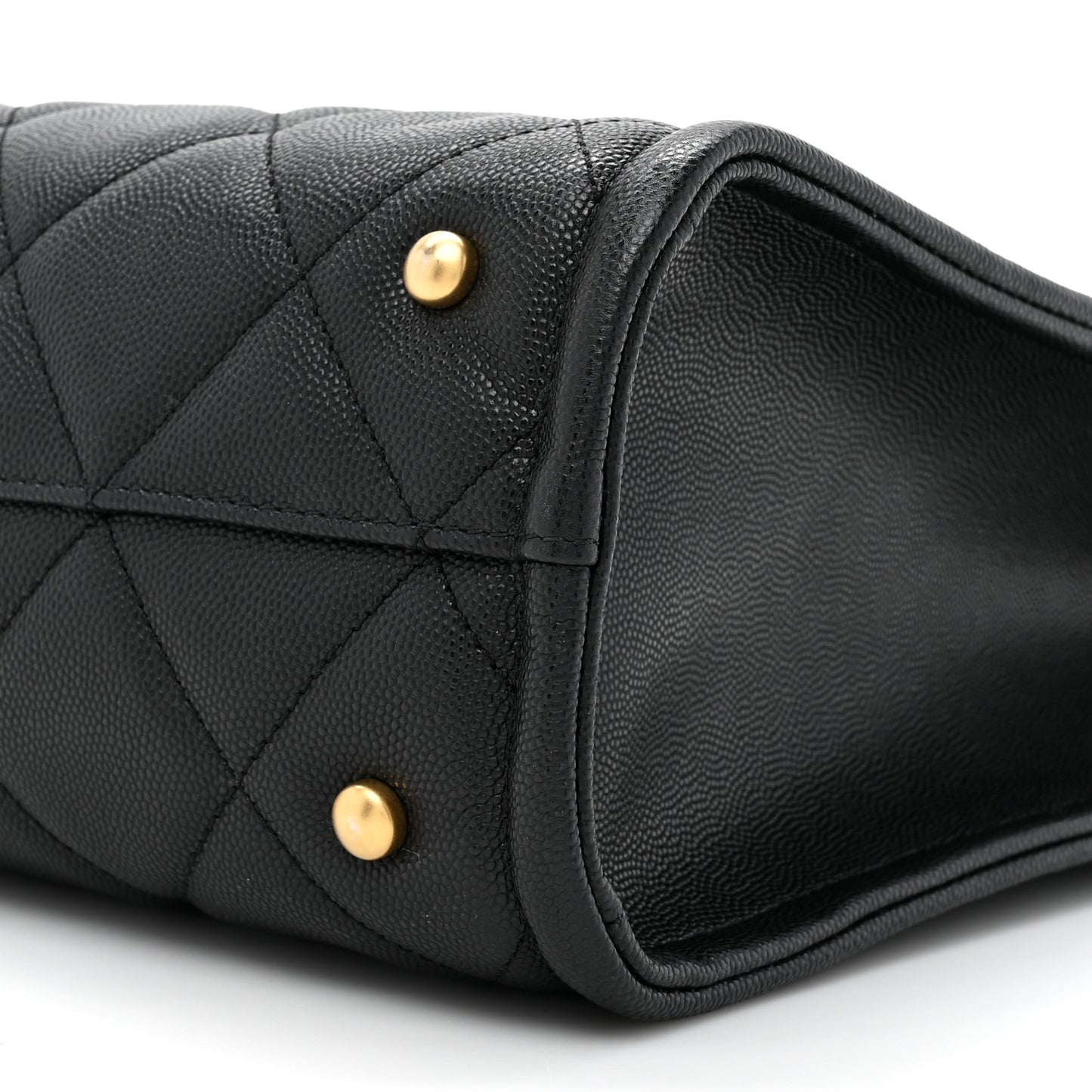 Caviar Quilted Chain Large Shopping Tote With Coin Purse Black