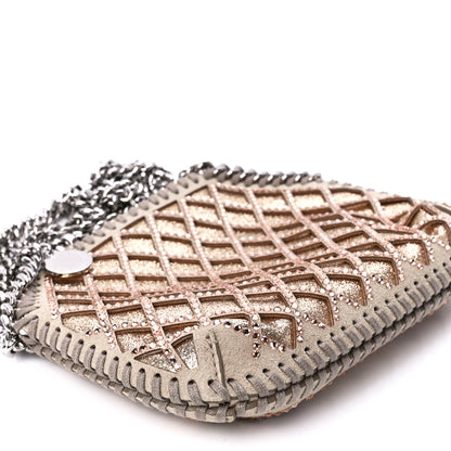 Stella McCartney Metallic Eco Alter Suede Crystal Tiny Falabella Crossbody Bag Blush 9 of 11