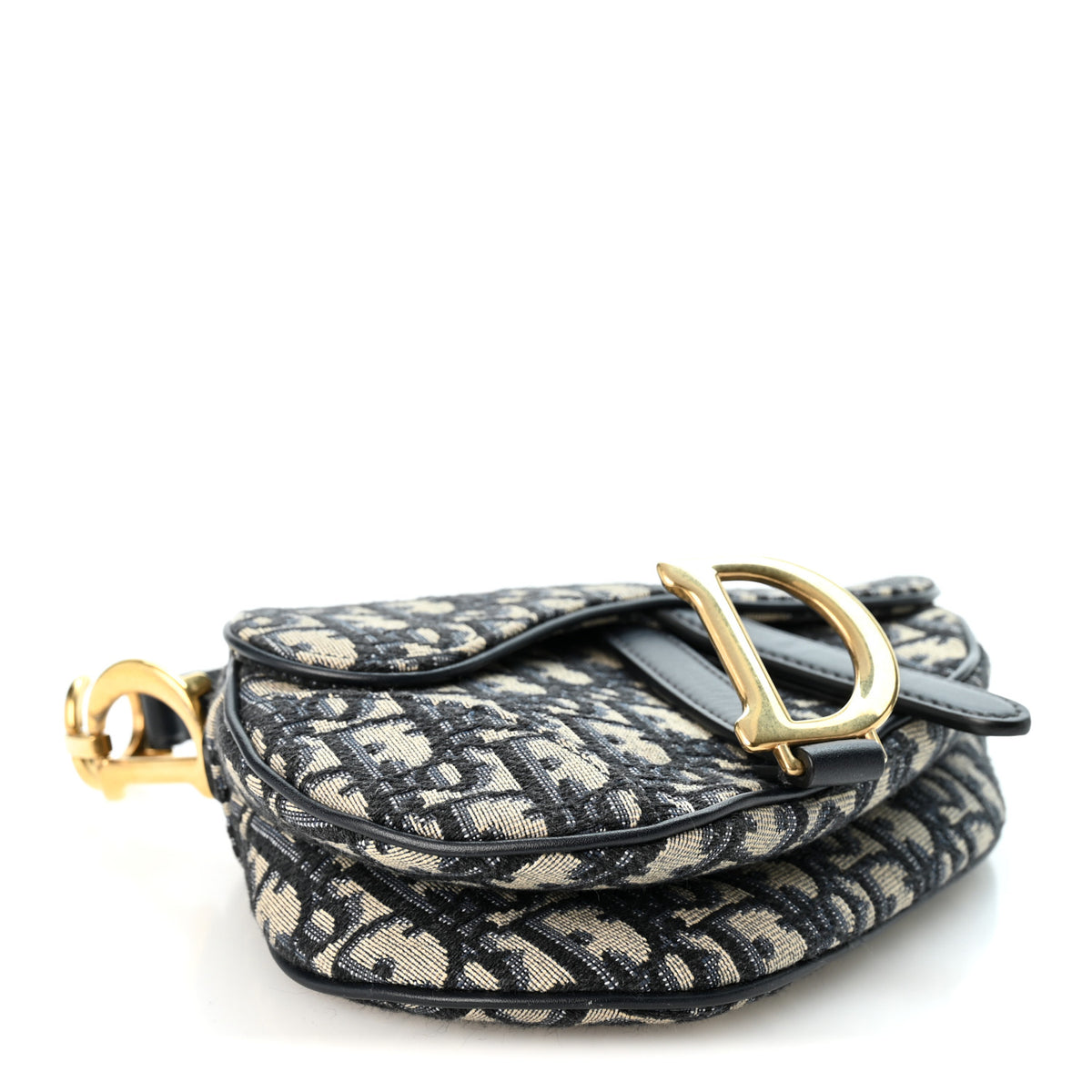 Christian Dior Oblique Mini Saddle Bag Blue 4 of 10
