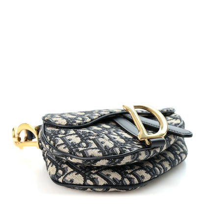 Christian Dior Oblique Mini Saddle Bag Blue 4 of 10