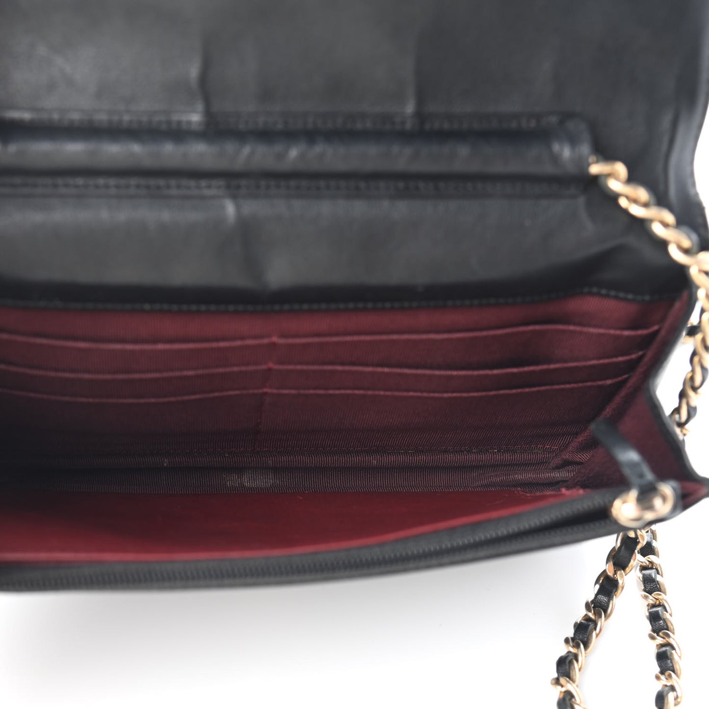 Aged Calfskin Quilted Reissue Wallet On Chain WOC Black