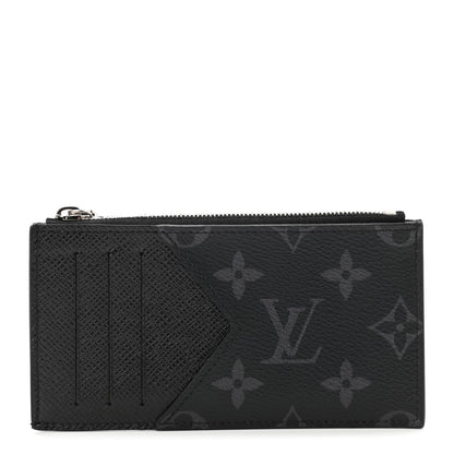 Louis Vuitton Monogram Eclipse Taiga Coin Card Holder 1 of 6