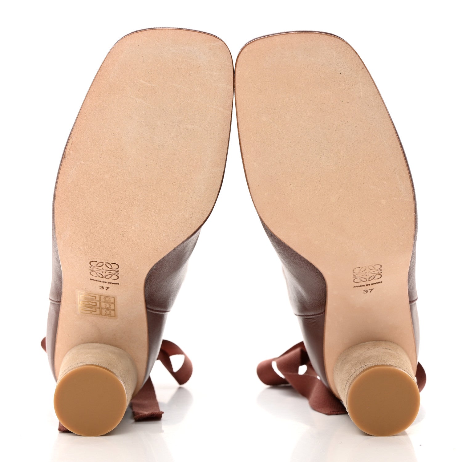 Loewe Calfskin Ankle Boots 80 37 Burgundy 5 of 8