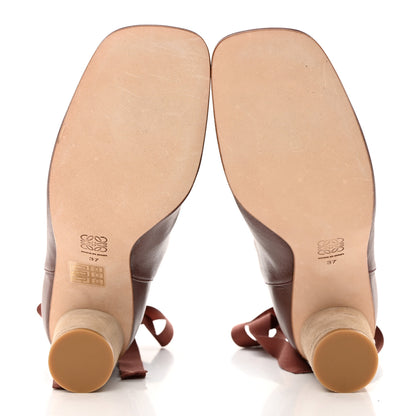 Loewe Calfskin Ankle Boots 80 37 Burgundy 5 of 8