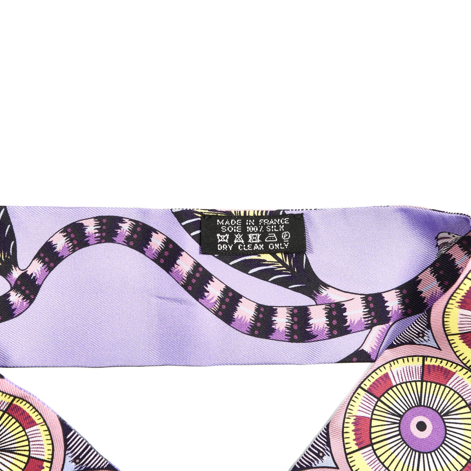 Hermes Silk Savana Dance Twilly Mauve Jaune Rose 2 of 4