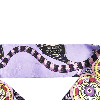 Hermes Silk Savana Dance Twilly Mauve Jaune Rose 2 of 4