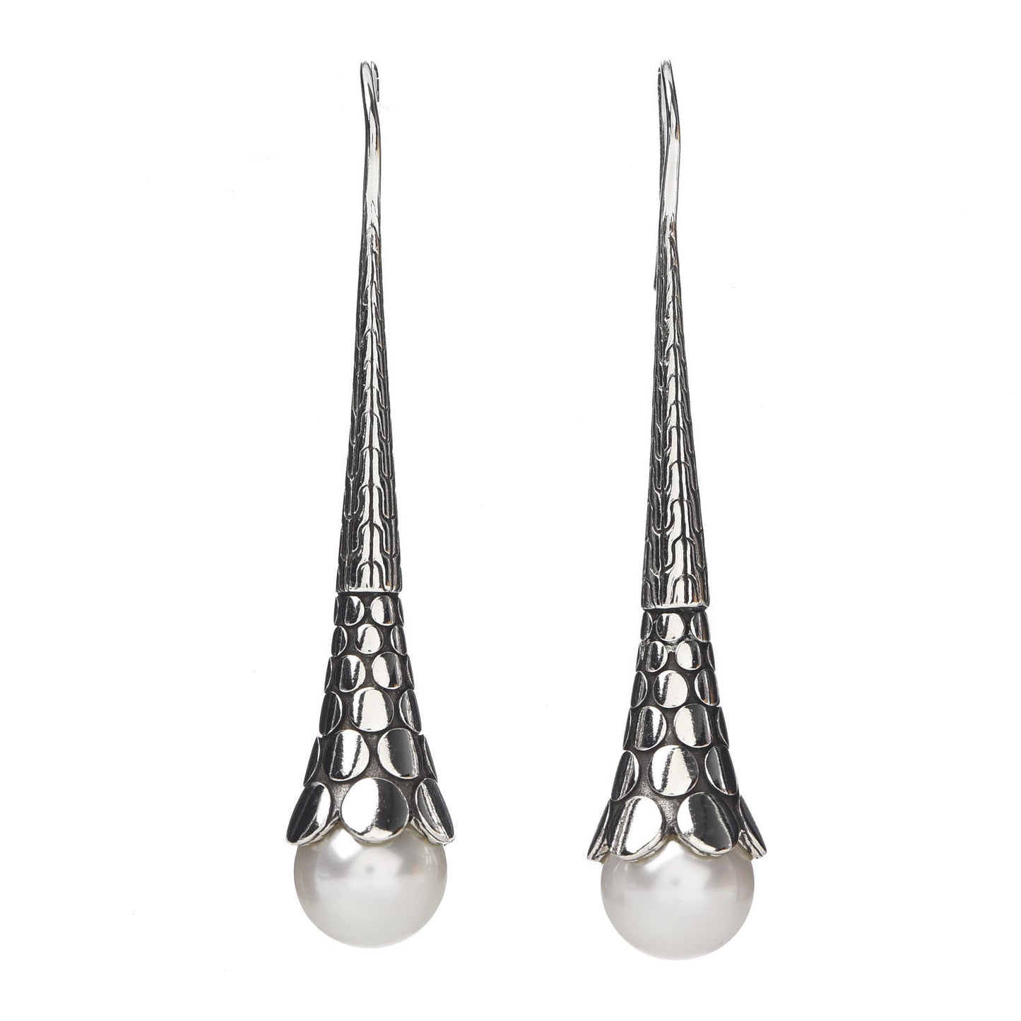 Sterling Silver Pearl Dot Drop Earrings