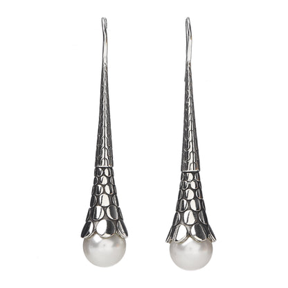 John Hardy Sterling Silver Pearl Dot Drop Earrings 1 of 4