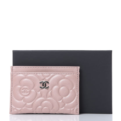 Chanel Goatskin Camellia Embossed Card Holder Light Pink 9 of 9