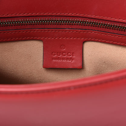 Gucci Calfskin Matelasse Small GG Marmont Top Handle Shoulder Bag Hibiscus Red 8 of 10