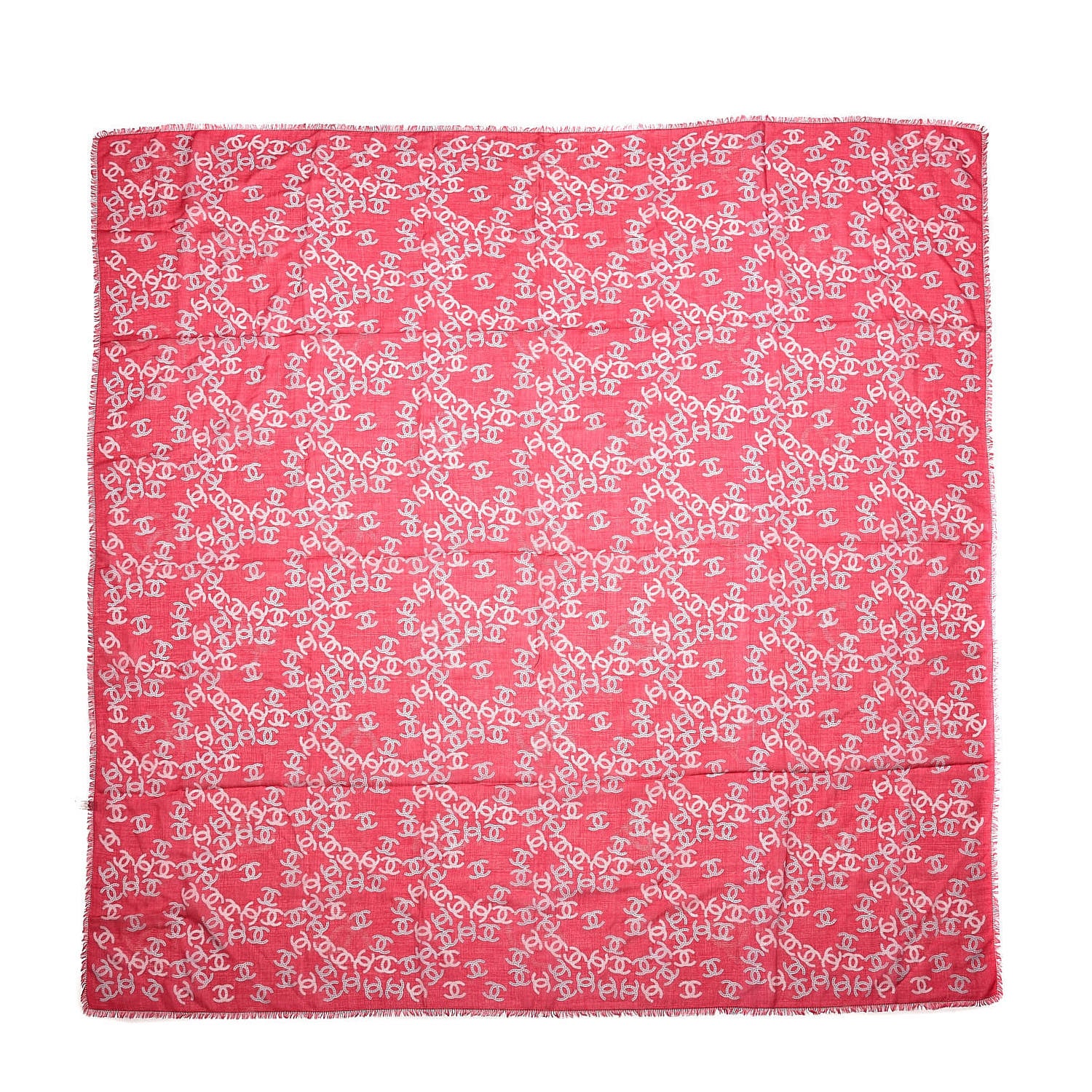 Chanel Cashmere CC Logo Scarf Red 1 of 3