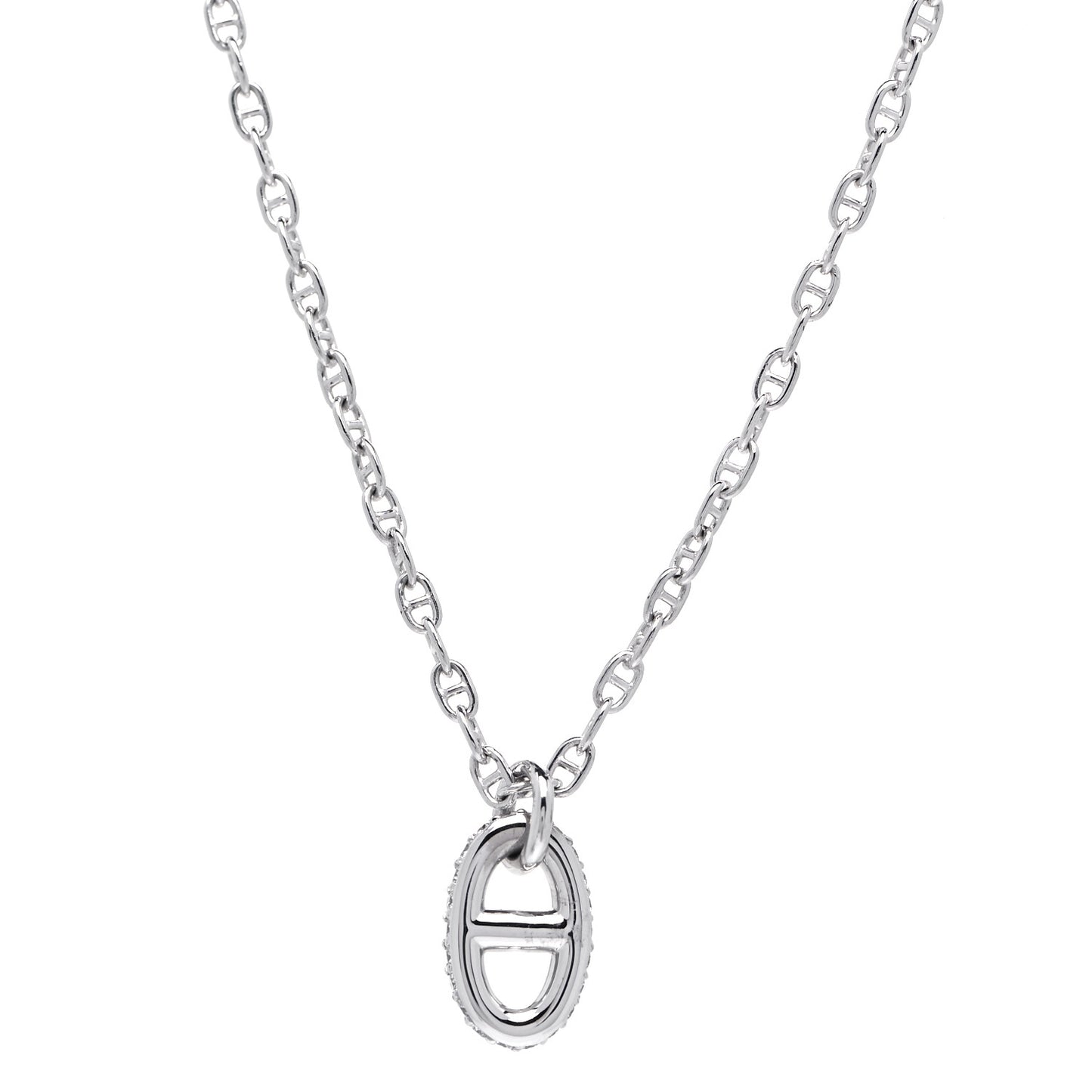 18K White Gold Diamond New Farandole Pendant Necklace