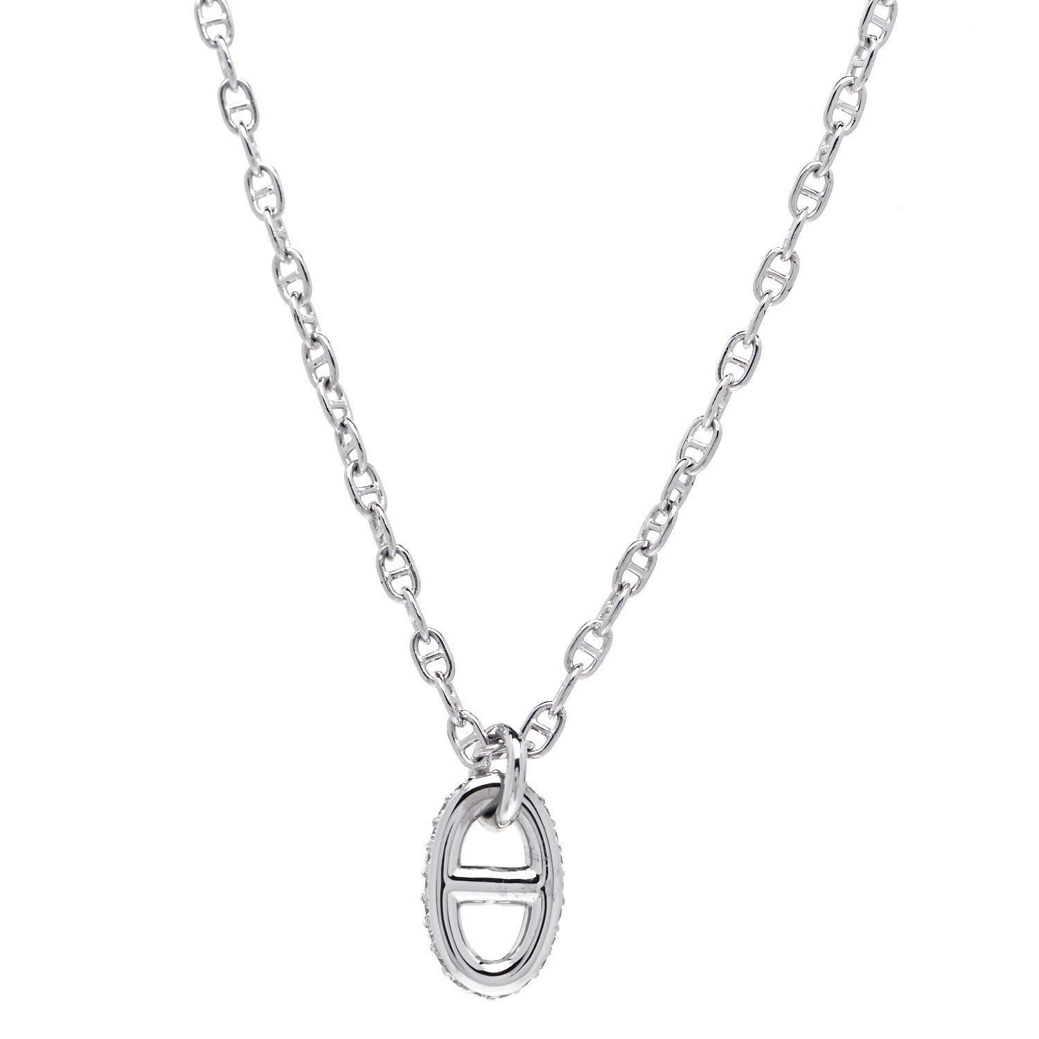 Hermes 18K White Gold Diamond New Farandole Pendant Necklace 3 of 7